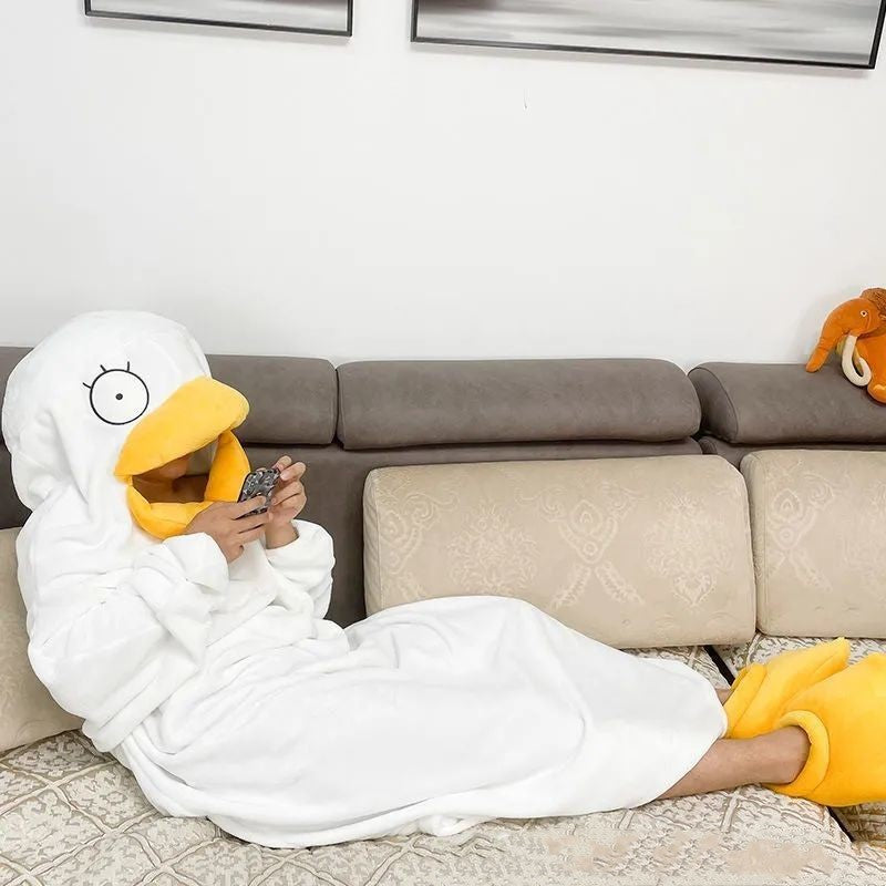 Pajamas Winter Duck One-piece Funny Sleeping Bag For Men And Women