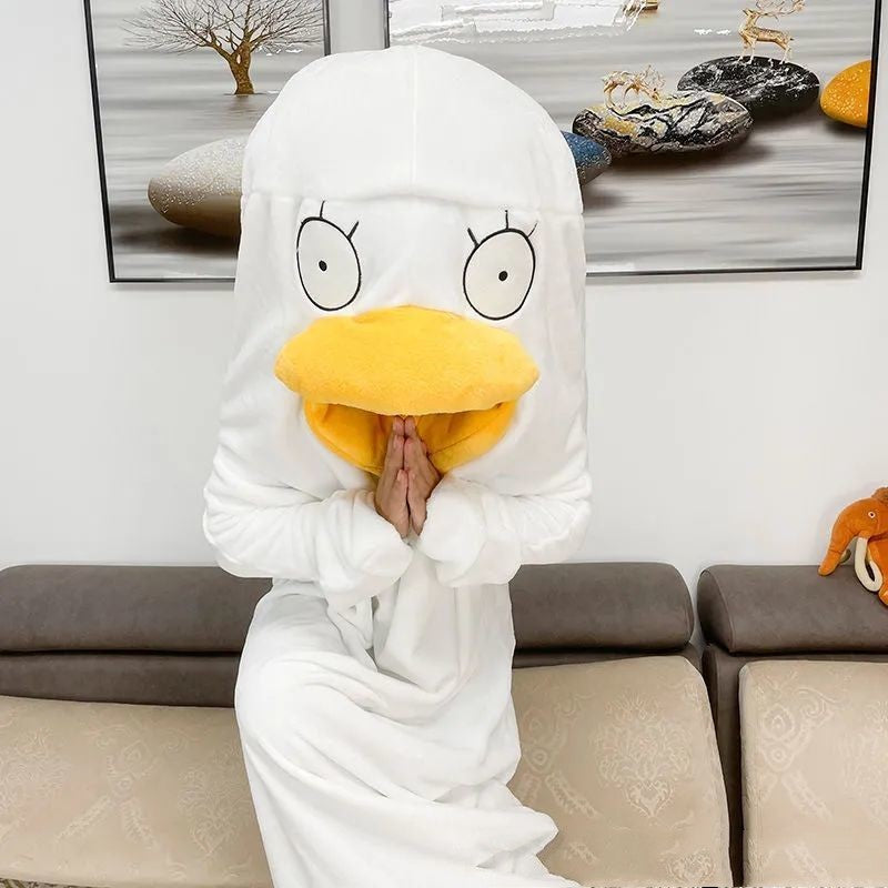Pajamas Winter Duck One-piece Funny Sleeping Bag For Men And Women